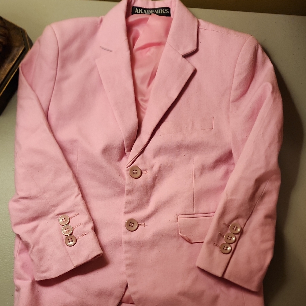 Akademiks Light Pink Children's Blazer - Two-Button Notch Lapel